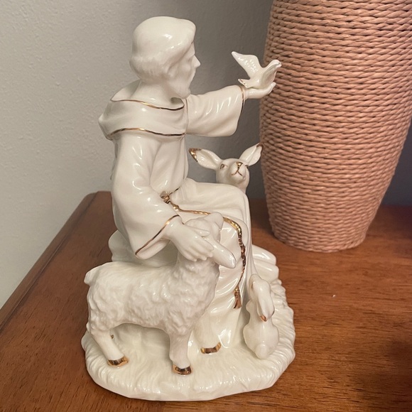 Vintage 1998 Geo. Z. Lefton St. Francis of Assisi Music Box Figurine Porcelain - Picture 6 of 14